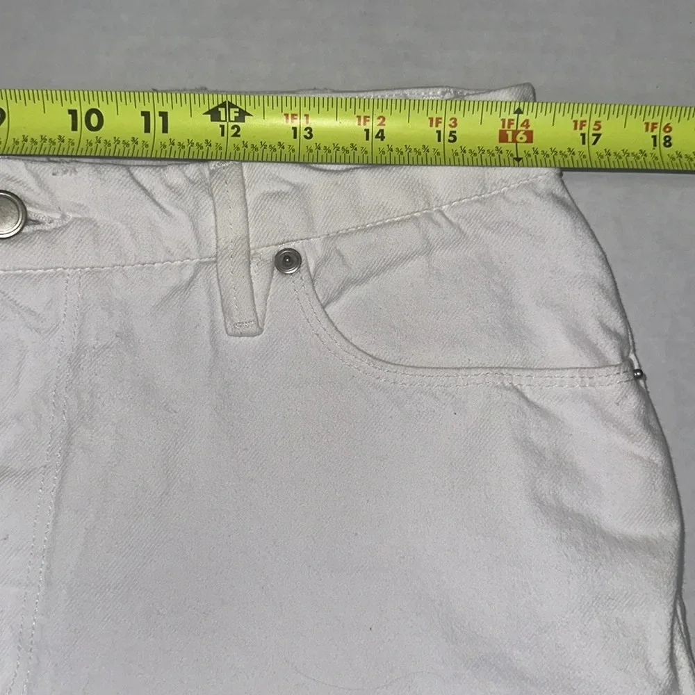 Good‎ American Good 90s Duster Natural Fray White Denim Jeans Womens Size 10/30